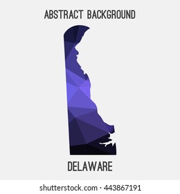 Delaware map in geometric polygonal,mosaic style.Abstract tessellation,modern design background. Vector illustration EPS8