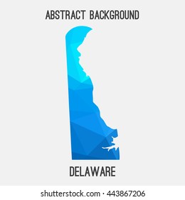 Delaware map in geometric polygonal,mosaic style.Abstract tessellation,modern design background. Vector illustration EPS8