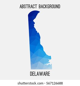 Delaware map in geometric polygonal,mosaic style.Abstract tessellation,modern design background. Vector illustration EPS8