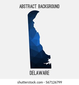 Delaware map in geometric polygonal,mosaic style.Abstract tessellation,modern design background. Vector illustration EPS8