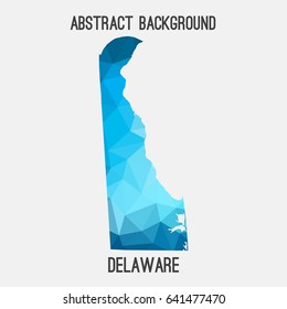 Delaware map in geometric polygonal,mosaic style.Abstract tessellation,modern design background,low poly. Vector illustration.