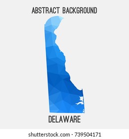 Delaware map in geometric polygonal,mosaic style.Abstract tessellation,modern design background,low poly. Vector illustration.