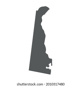 Delaware map in gray on a white background
