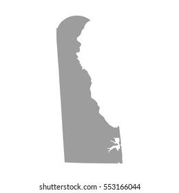 Delaware map in gray on a white background