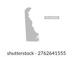 Delaware map - Minimal Flat Vector Illustration in Black and Gray, Isolated on White Background, Ideal for Infographics, Educational Use, Reports, and Presentations.