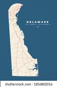Delaware Map Poster And Flyer