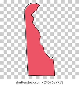 Delaware map shape, united states of america. Flat concept icon symbol vector illustration .