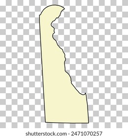 Delaware map shape, united states of america. Flat concept icon symbol vector illustration .