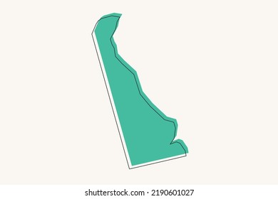 Delaware Map - USA, Unites State of America Map vector with black and green geometric shapes and lines style isolated on white background for design, infographic - Vector illustration eps 10