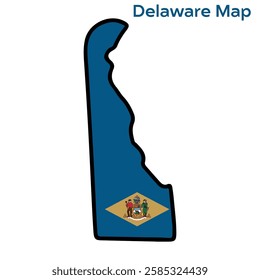 Delaware map vector illustration on white Background