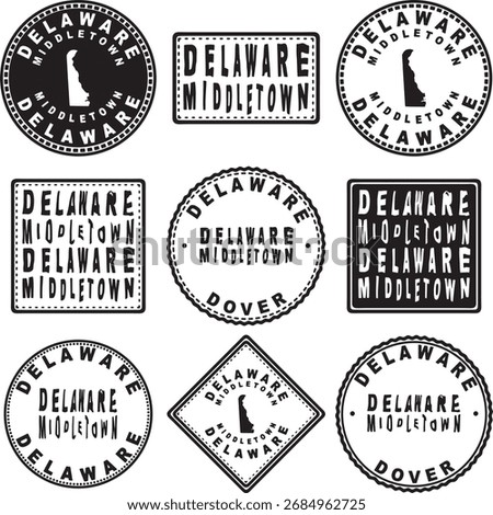 Delaware Middletown Round Seal Map Design