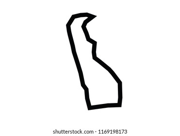 Delaware outline map state shape united states