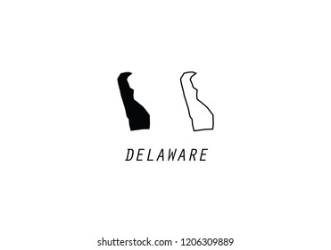 Delaware outline map state shape USA America borders