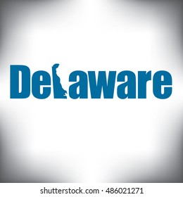 The Delaware shape is within the Delaware name in this state graphic 