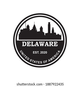 delaware skyline silhouette vector logo