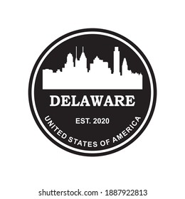 delaware skyline silhouette vector logo