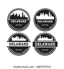 delaware skyline silhouette vector logo