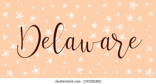 Delaware. State of America. Text design. Vector illustration.