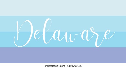 Delaware. State of America. Text design. Vector illustration.