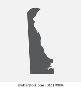 Delaware state border map.