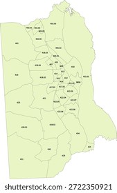 Vector Polígono del tracto censal del condado de Kent del estado de Delaware basado en los datos del censo de Tiger 2020