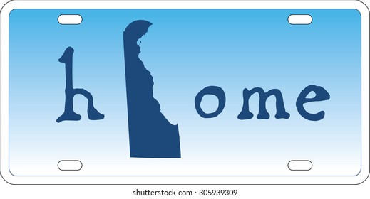 Delaware state license plate vector