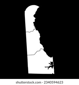 Delaware state map with counties. Vector illustration.