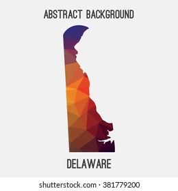 Delaware state map in geometric polygonal style.Abstract tessellation,modern design background. Vector illustration EPS8