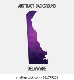 Delaware state map in geometric polygonal style.Abstract tessellation,modern design background. Vector illustration EPS8