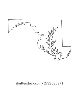 Esquema del mapa de estado de Delaware con la rama leafy
