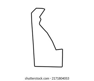 Delaware state map. US state map. Delaware outline symbol. Vector illustration