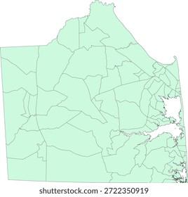 Vector Polígono del tracto censal del condado de Sussex del estado de Delaware basado en los datos del censo de Tiger 2020