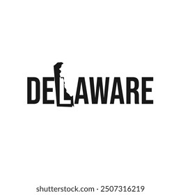 delaware state symbol, map icon with vector silhouette