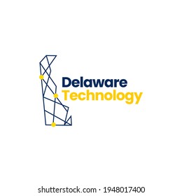 Delaware-Technologie Verbindung geometrische polygonale Logo Vektorgrafik