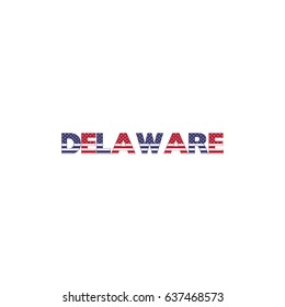 Delaware text Colorful Letters Vector Illustration

