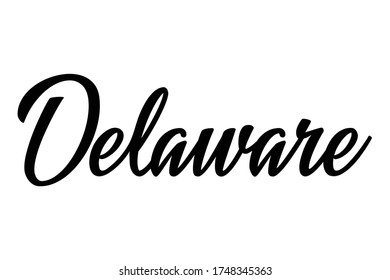 Delaware, text design. Vector calligraphy. Typography poster. Usable as background