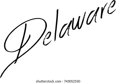 Delaware Text sign illustration on white Background