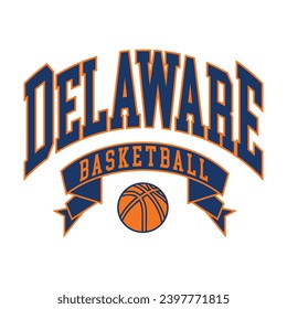 Delaware typography design vector, usa state shirt design vector. Jersey design vector, T-shirt design for usa 