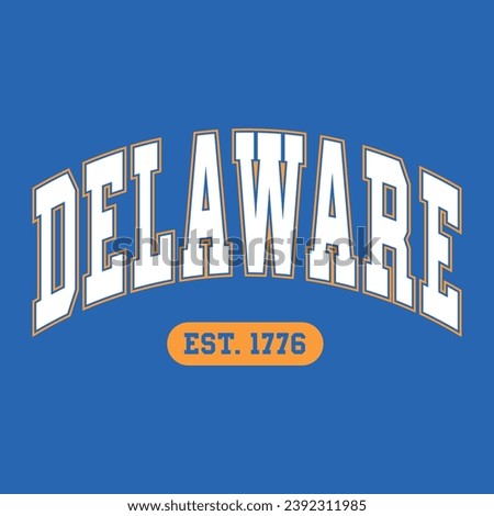 Delaware typography design vector, usa state shirt design vector. Jersey design vector, T-shirt design for usa 