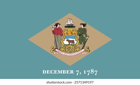 Delaware US State Flag Vector Illustration