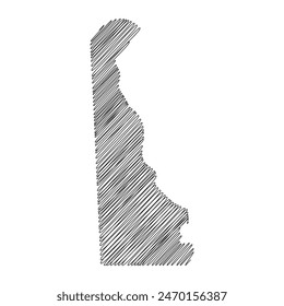 Delaware US state thread map line vector illustration