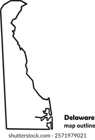 Delaware USA map black outline