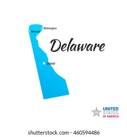 Delaware USA State Map