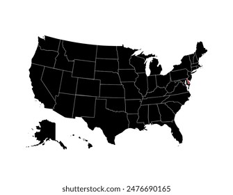 Delaware vector map. High detailed illustration. United state of America country.