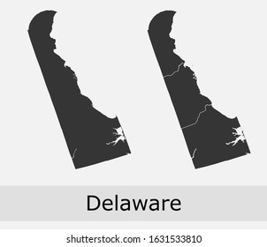 Delaware vector maps counties, townships, regions, municipalities, departments, borders