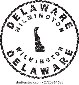 Delaware Wilmington Round Seal Diseño de Mapa