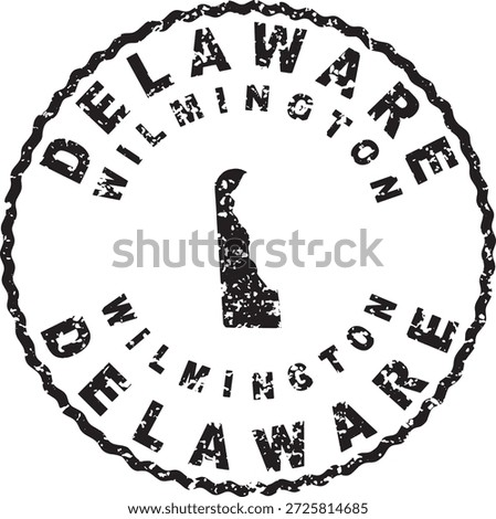 Delaware Wilmington Round Seal Map Design