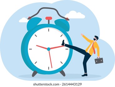 Delay concept, Stop time to dealing with urgent projects or handle errors. Time on clock stop

