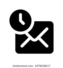 delay email icon. vector glyph icon for your website, mobile, presentation, and logo design.