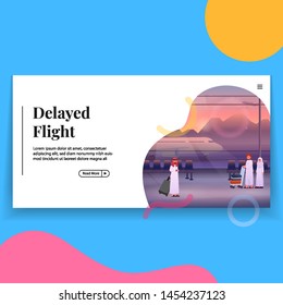Delay Flight in Airport Illustration Landing Page